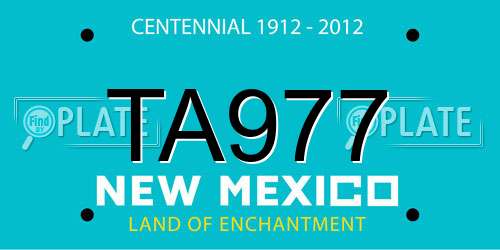 TA977 New Mexico License Plate