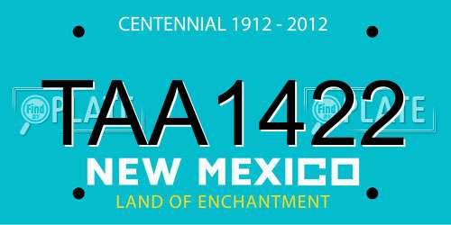 TAA1422 New Mexico License Plate