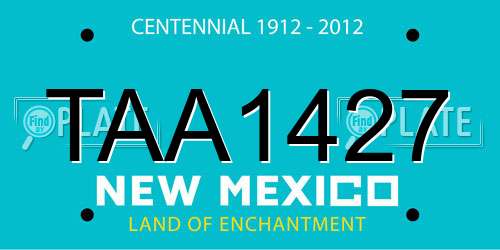 TAA1427 New Mexico License Plate