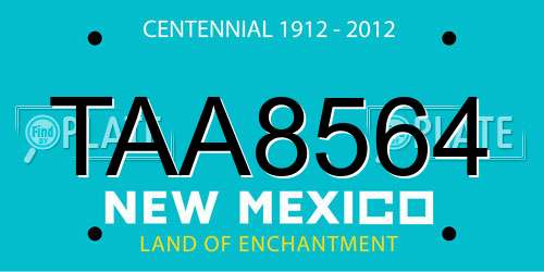 TAA8564 New Mexico License Plate