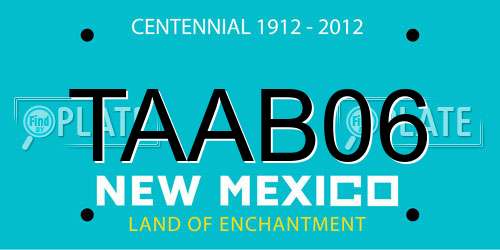 TAAB06 New Mexico License Plate