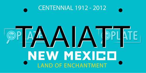 TAAIATT New Mexico License Plate