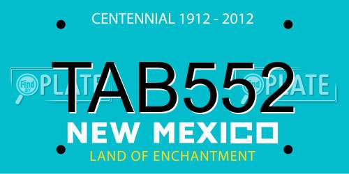TAB552 New Mexico License Plate