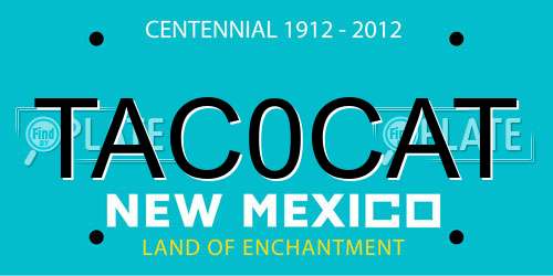 TAC0CAT New Mexico License Plate