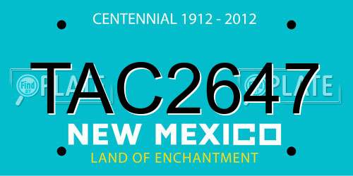 TAC2647 New Mexico License Plate