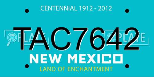 TAC7642 New Mexico License Plate