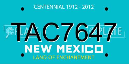 TAC7647 New Mexico License Plate