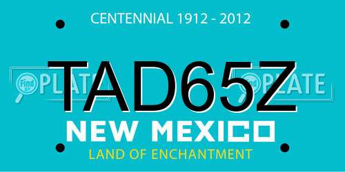 TAD65Z New Mexico License Plate
