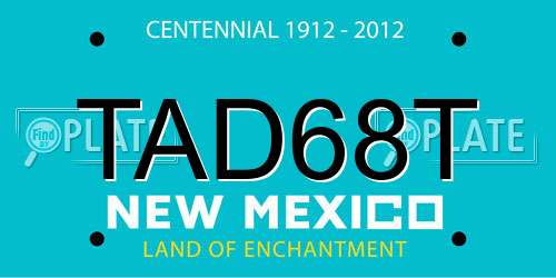 TAD68T New Mexico License Plate