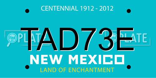 TAD73E New Mexico License Plate