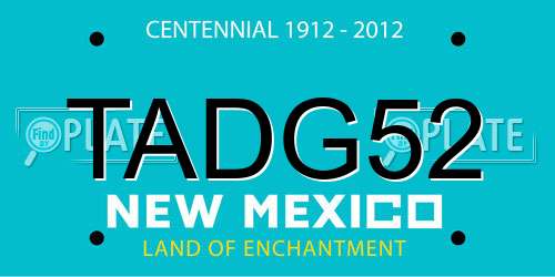 TADG52 New Mexico License Plate