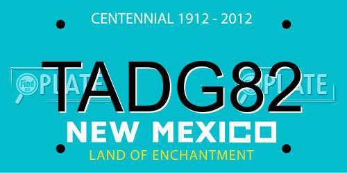 TADG82 New Mexico License Plate