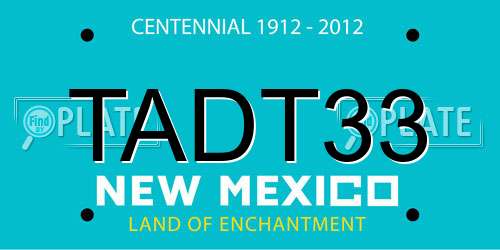 TADT33 New Mexico License Plate