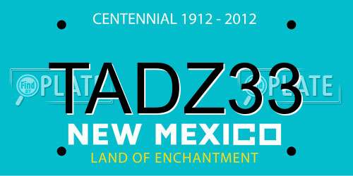 TADZ33 New Mexico License Plate