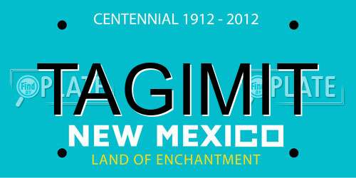 TAGIMIT New Mexico License Plate