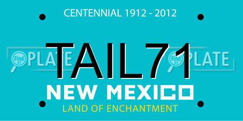TAIL71 New Mexico License Plate