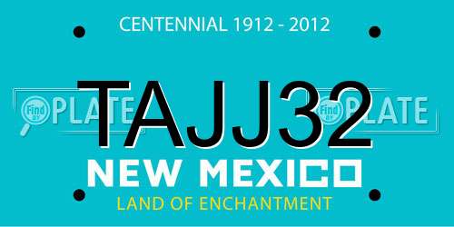 TAJJ32 New Mexico License Plate