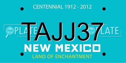 TAJJ37 New Mexico License Plate