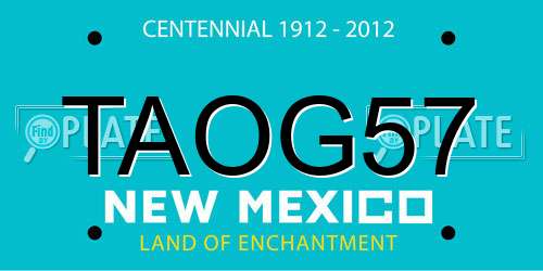 TAOG57 New Mexico License Plate
