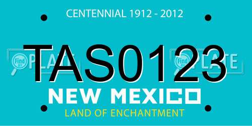 TAS0123 New Mexico License Plate
