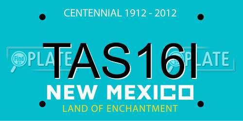 TAS16I New Mexico License Plate