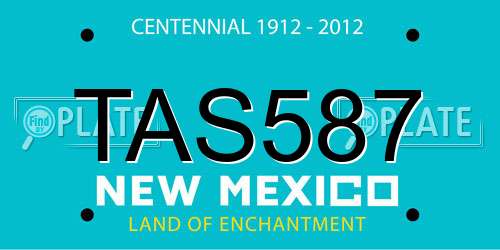 TAS587 New Mexico License Plate