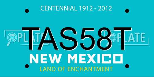 TAS58T New Mexico License Plate