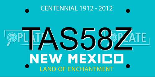 TAS58Z New Mexico License Plate