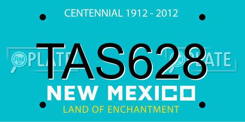 TAS628 New Mexico License Plate