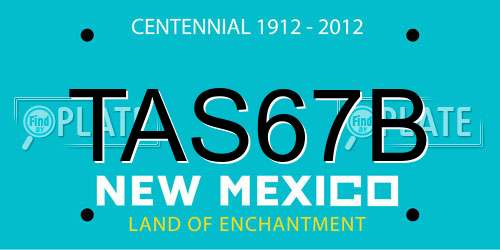 TAS67B New Mexico License Plate