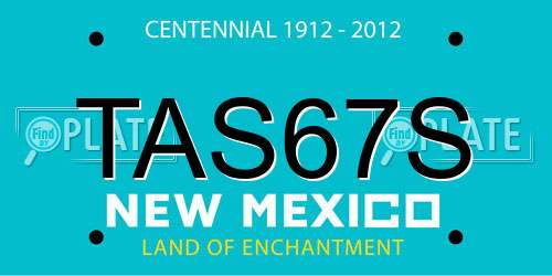 TAS67S New Mexico License Plate