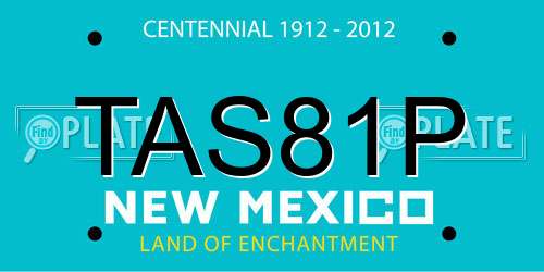 TAS81P New Mexico License Plate
