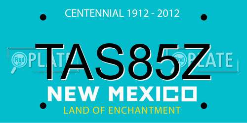 TAS85Z New Mexico License Plate