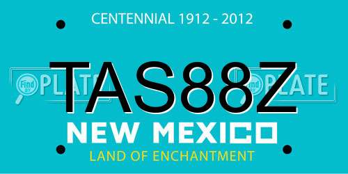 TAS88Z New Mexico License Plate