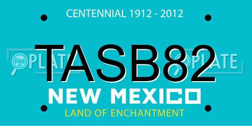 TASB82 New Mexico License Plate