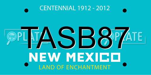 TASB87 New Mexico License Plate