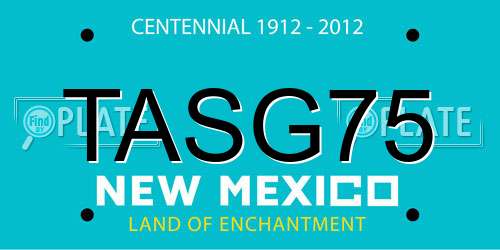TASG75 New Mexico License Plate