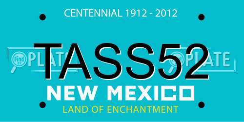 TASS52 New Mexico License Plate