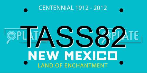 TASS82 New Mexico License Plate