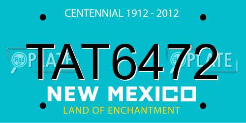 TAT6472 New Mexico License Plate