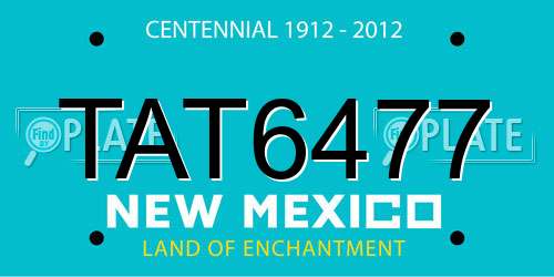 TAT6477 New Mexico License Plate