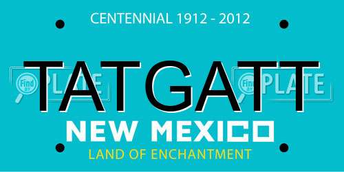TATGATT New Mexico License Plate