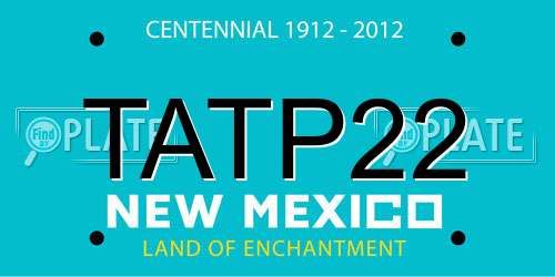 TATP22 New Mexico License Plate