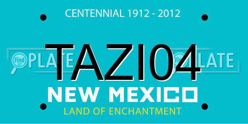 TAZI04 New Mexico License Plate