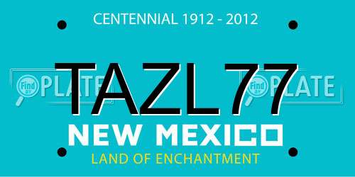 TAZL77 New Mexico License Plate