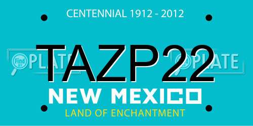 TAZP22 New Mexico License Plate