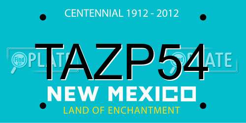 TAZP54 New Mexico License Plate