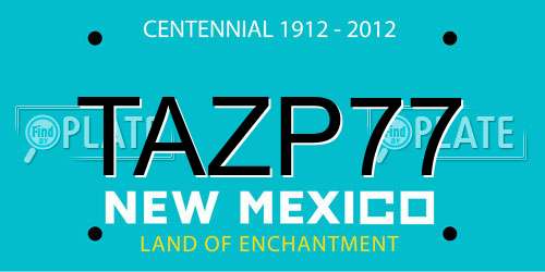 TAZP77 New Mexico License Plate