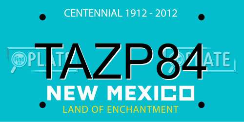 TAZP84 New Mexico License Plate