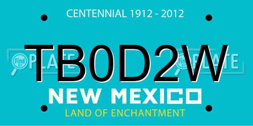 TB0D2W New Mexico License Plate